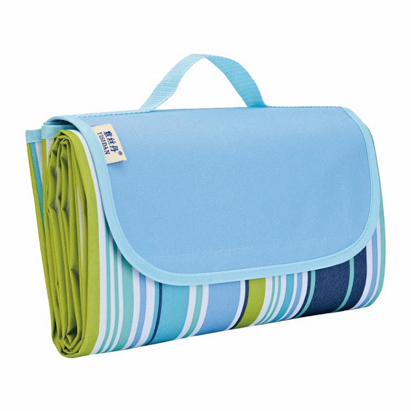 thumbnail image 4 of Manta de picnic y arena a prueba de Durable plegable extra grande Mat para viajes al aire libre playa parque portátil con bolsa de viaje Azul 79 In. X 59 In, 4 of 4